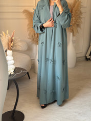 C 1096 Aqua Bow Abaya