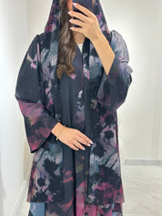 C 1368 Purple Fusion Printed Abaya