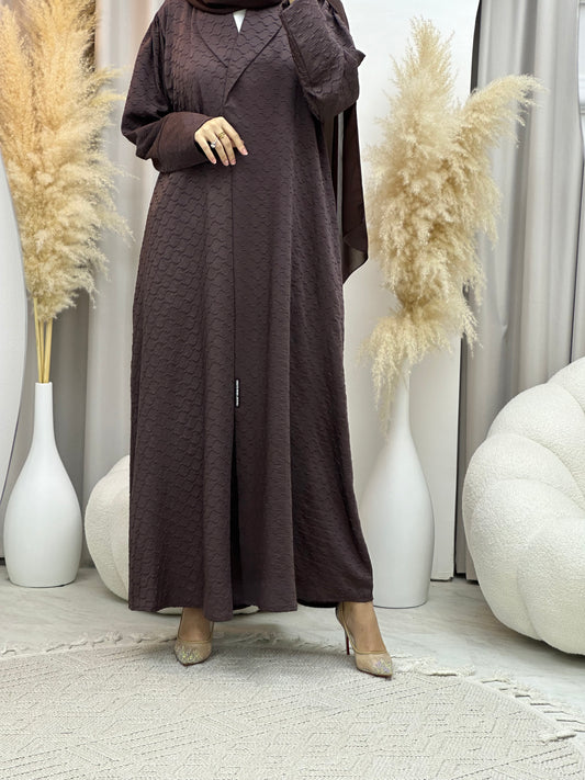 C 0006-05 Brown Coat Silk Eid Abaya