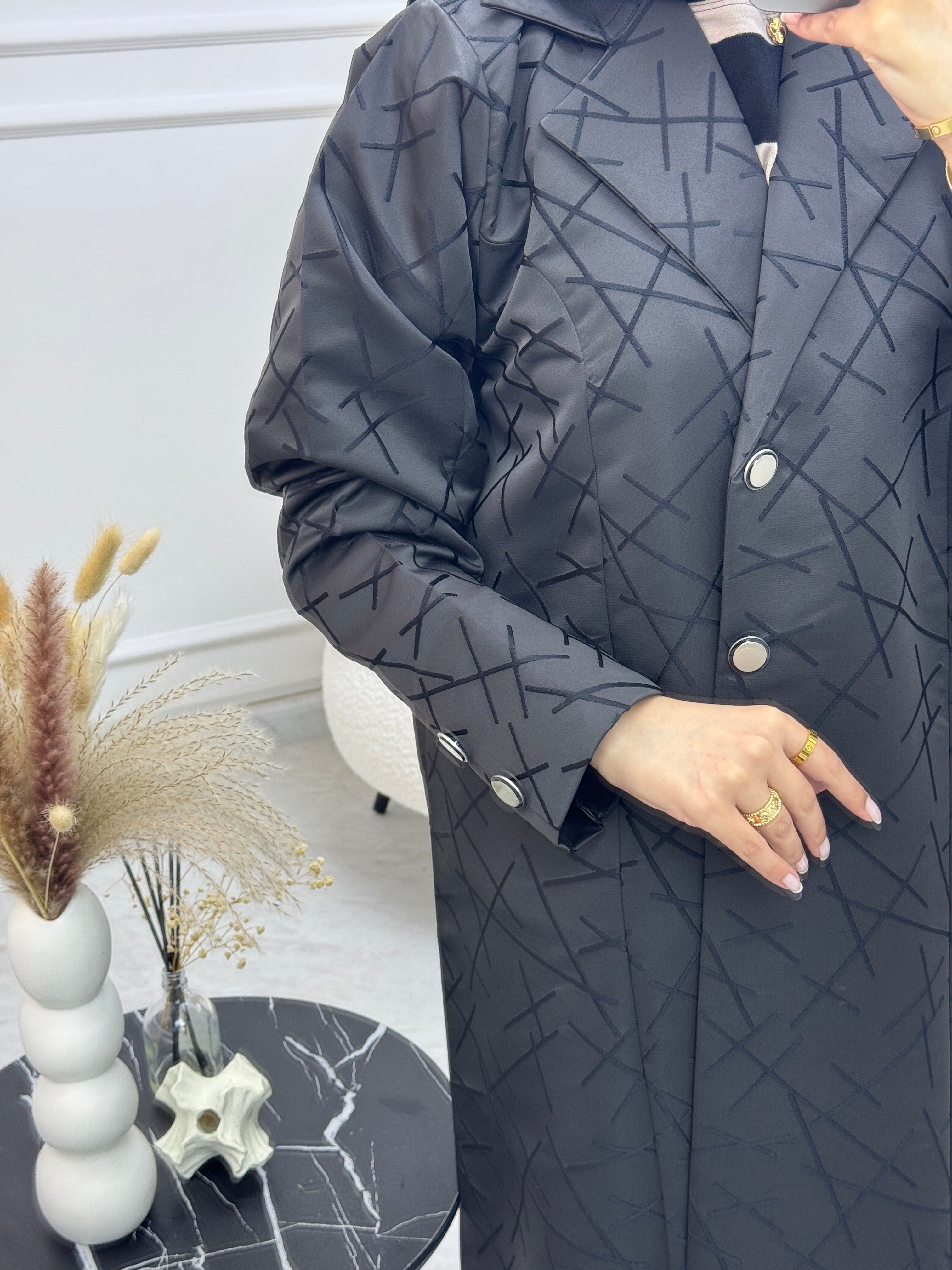 C 0938 Black Coat Abaya