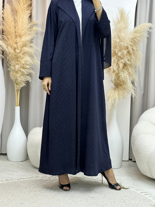 C 0007-03 Blue Coat Silk Eid Abaya 02