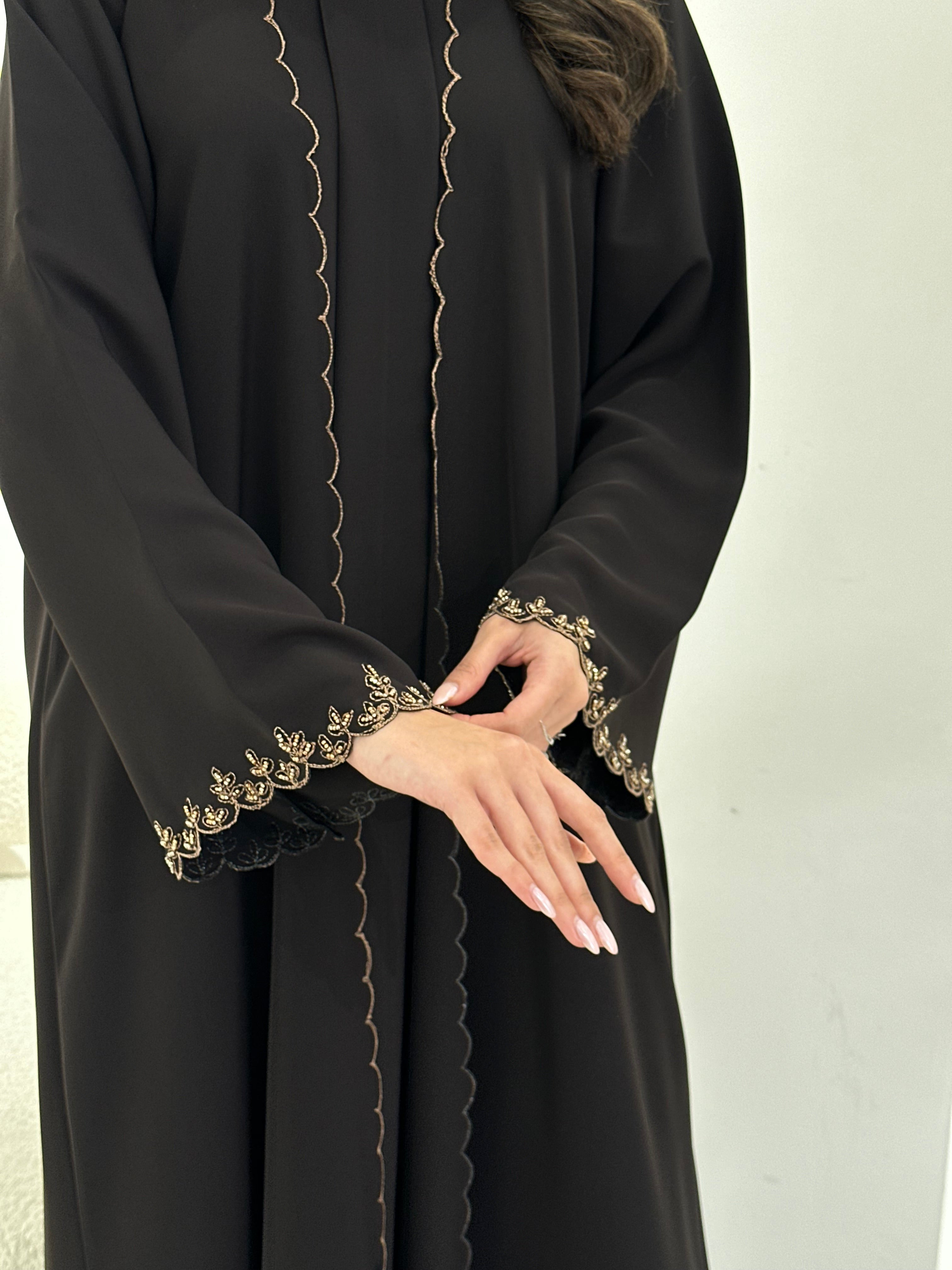 C 0915 Dark Brown Eid Abaya