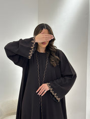 C 0915 Dark Brown Eid Abaya
