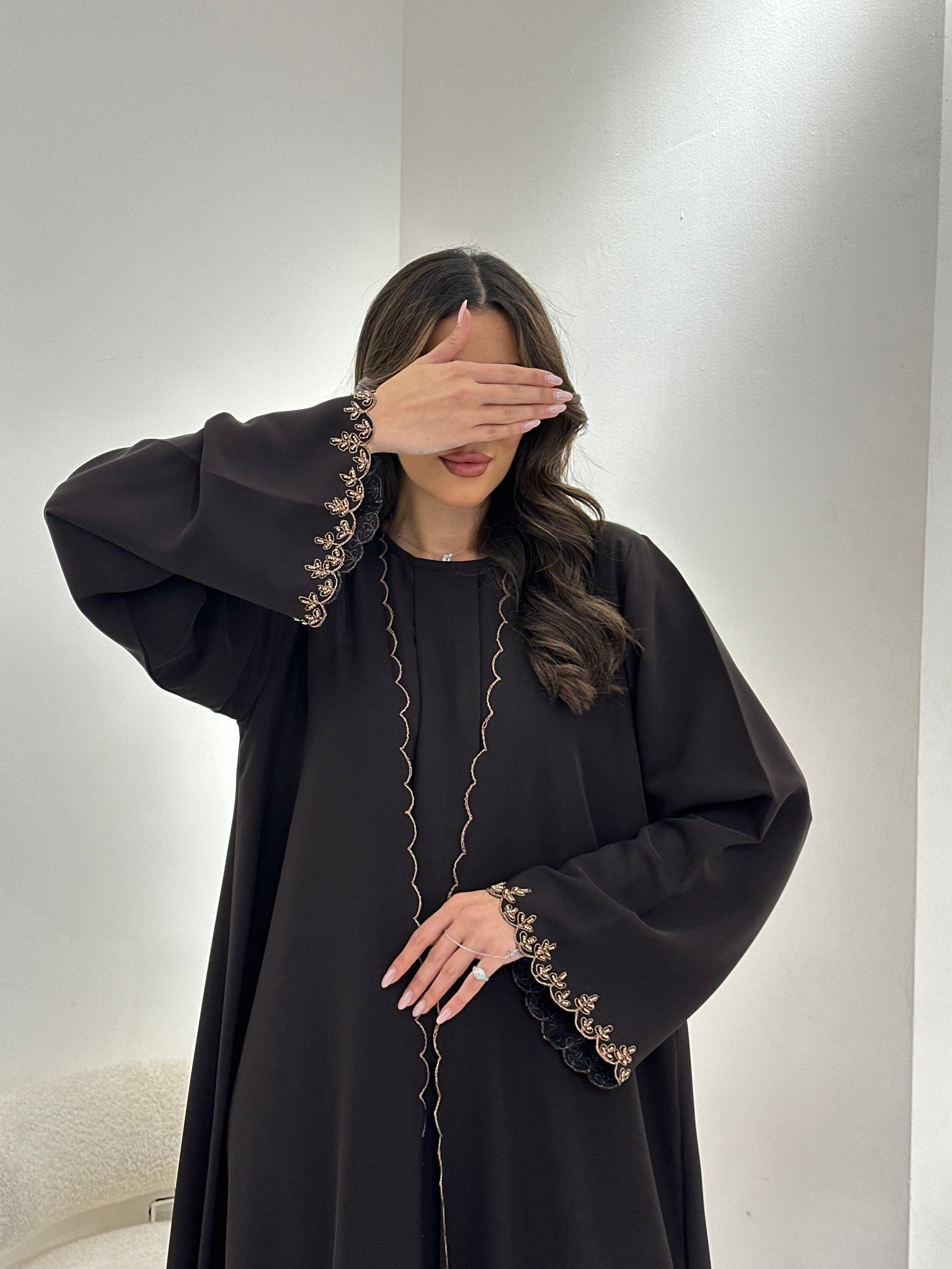 C 0915 Dark Brown Eid Abaya
