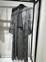 C 1363-02 Grey Printed Abaya