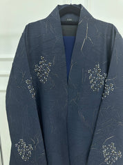 C 1362-02 Dark Blue Beaded Abaya