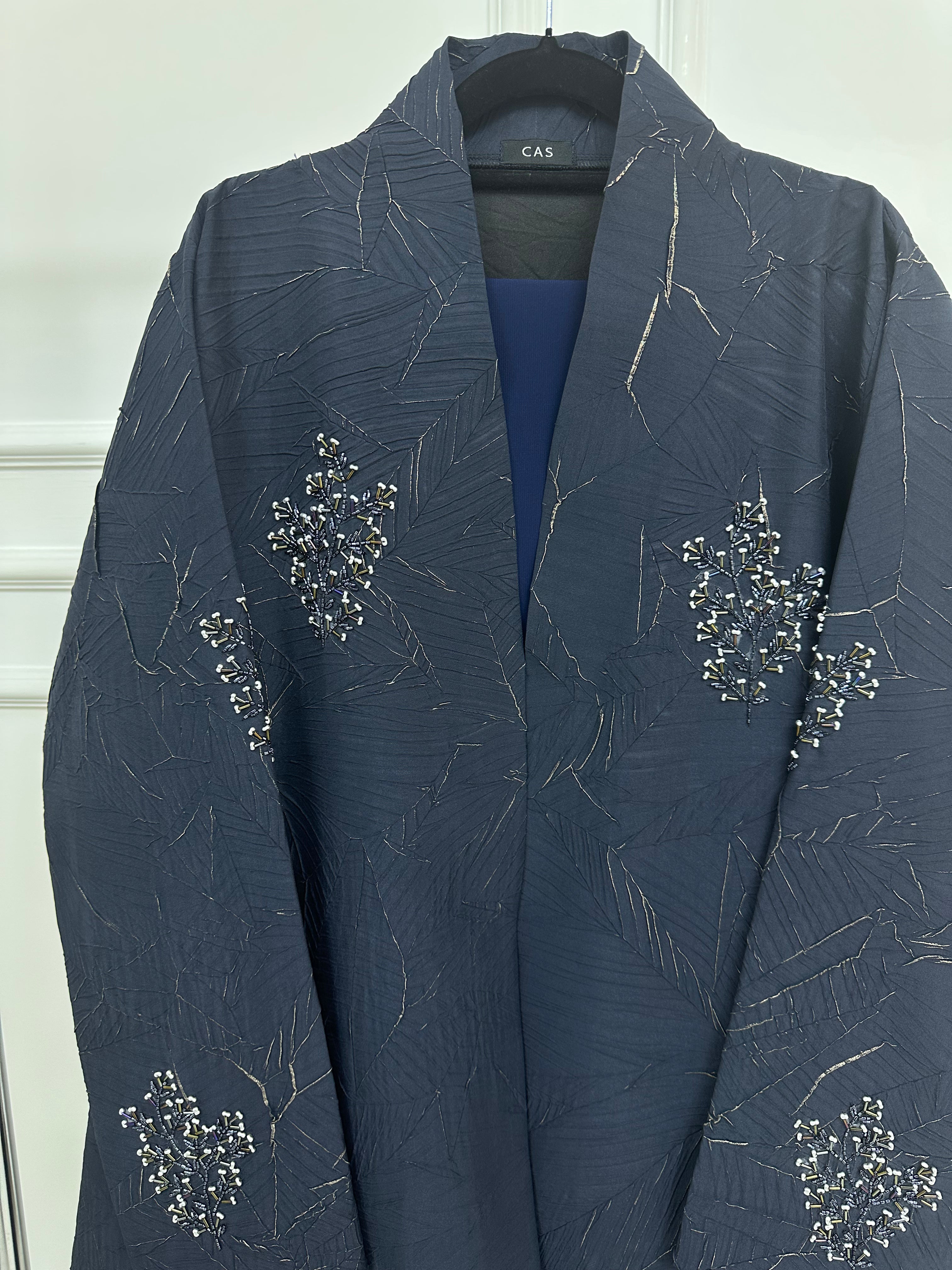 C 1362-02 Dark Blue Beaded Abaya