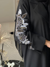 C 0928 Black Beaded Eid Abaya