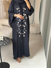 C 0932 Navy Blue Beaded Eid Abaya