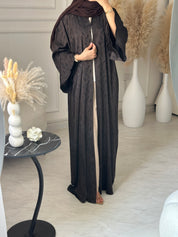C 1202-03 Brown Printed Abaya