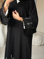 C 0946 Black Lasercut Abaya