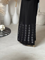 C 0946 Black Lasercut Abaya