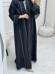 C 0988 Silver Black Abaya