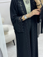 C 0992 Black Lace Abaya