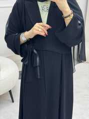 C 0993 Black Overlap Abaya