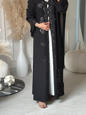 C 0950 Black Lasercut Abaya
