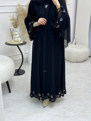 C 0995 Black Embroidered Abaya