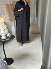 C 0955 Black Printed Abaya