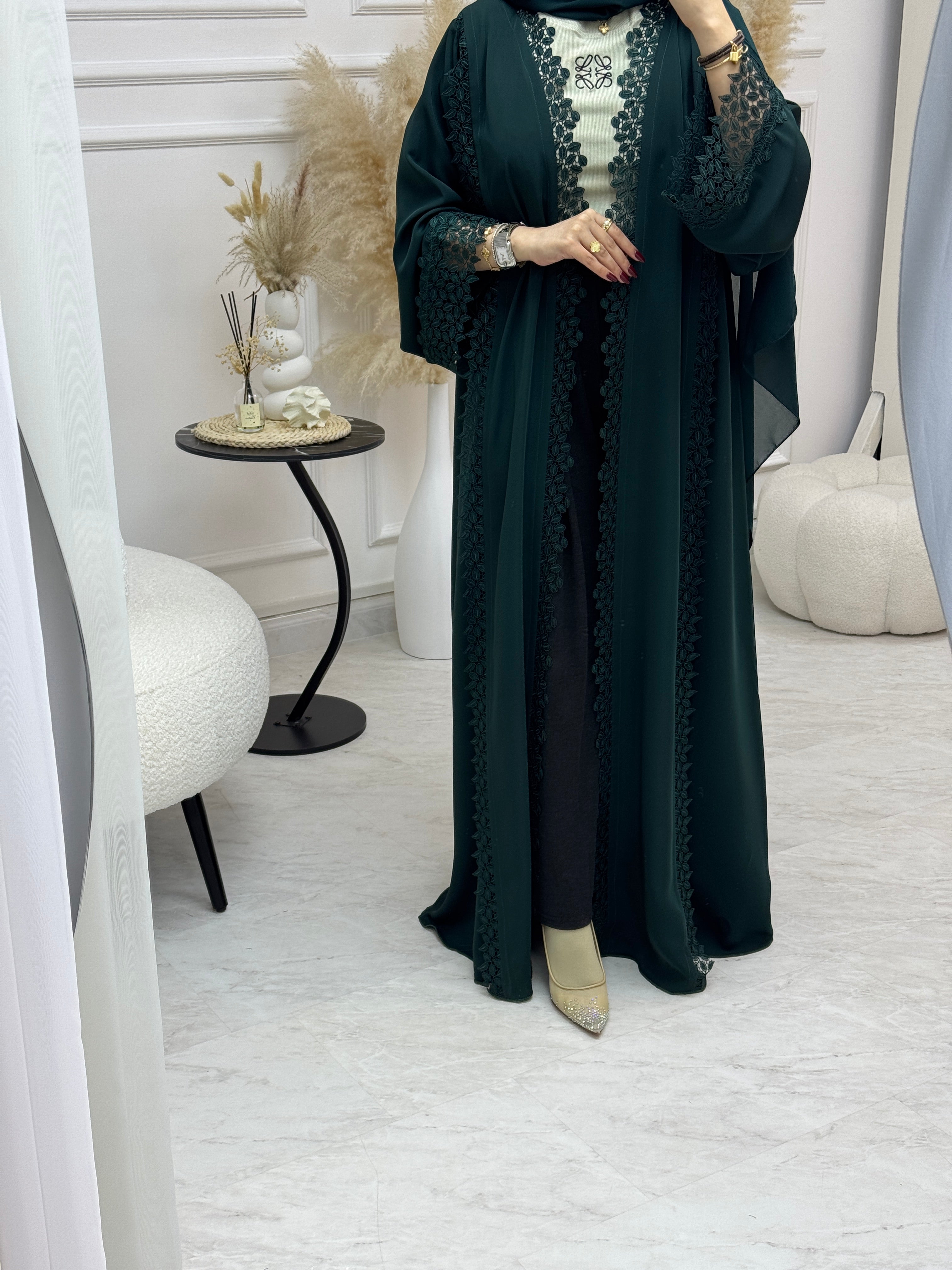 C 0999 Emerald Green Abaya
