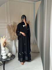 C 0953 Black Beaded Abaya