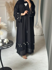 C 0953 Black Beaded Abaya