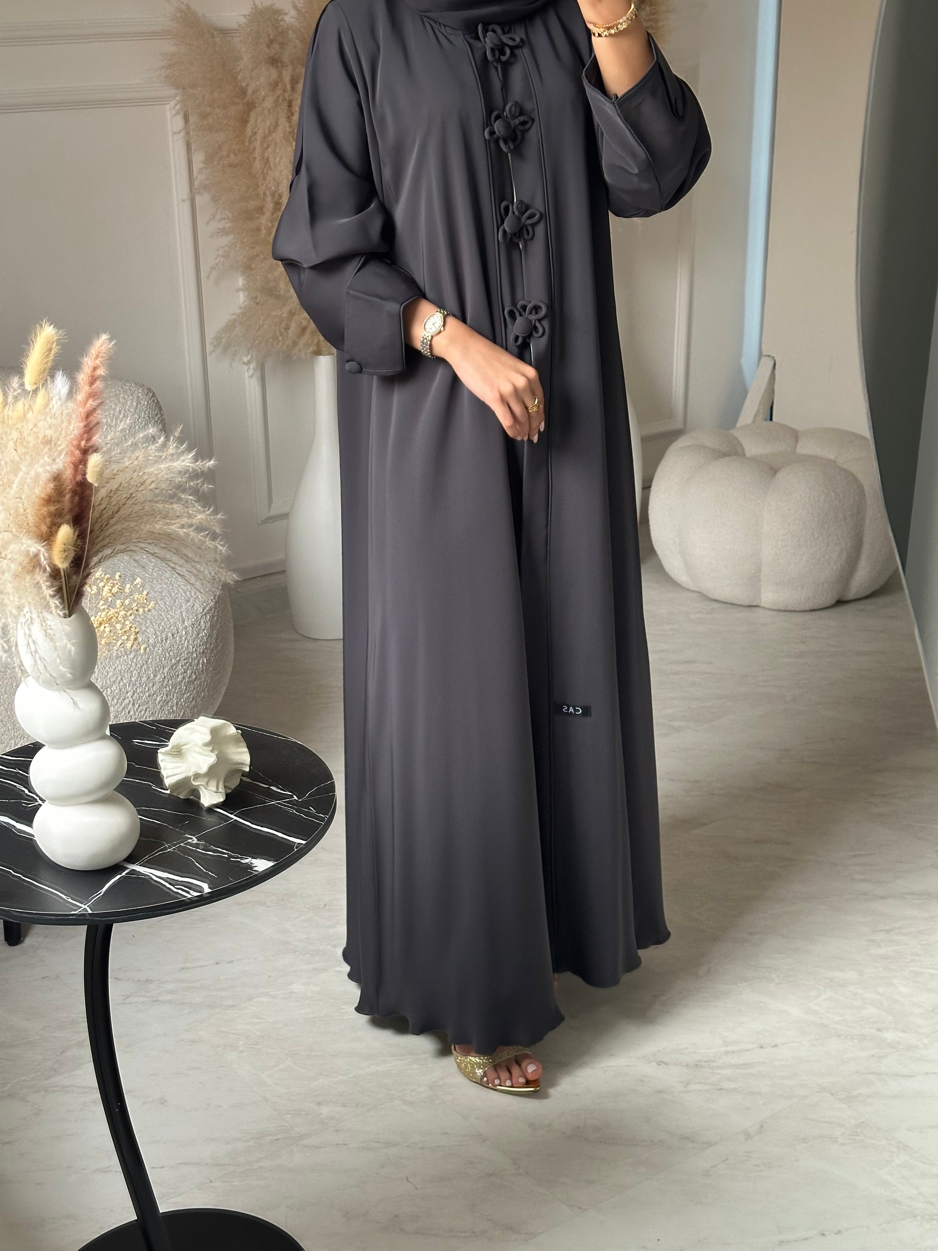 C 0957 Grey Abaya