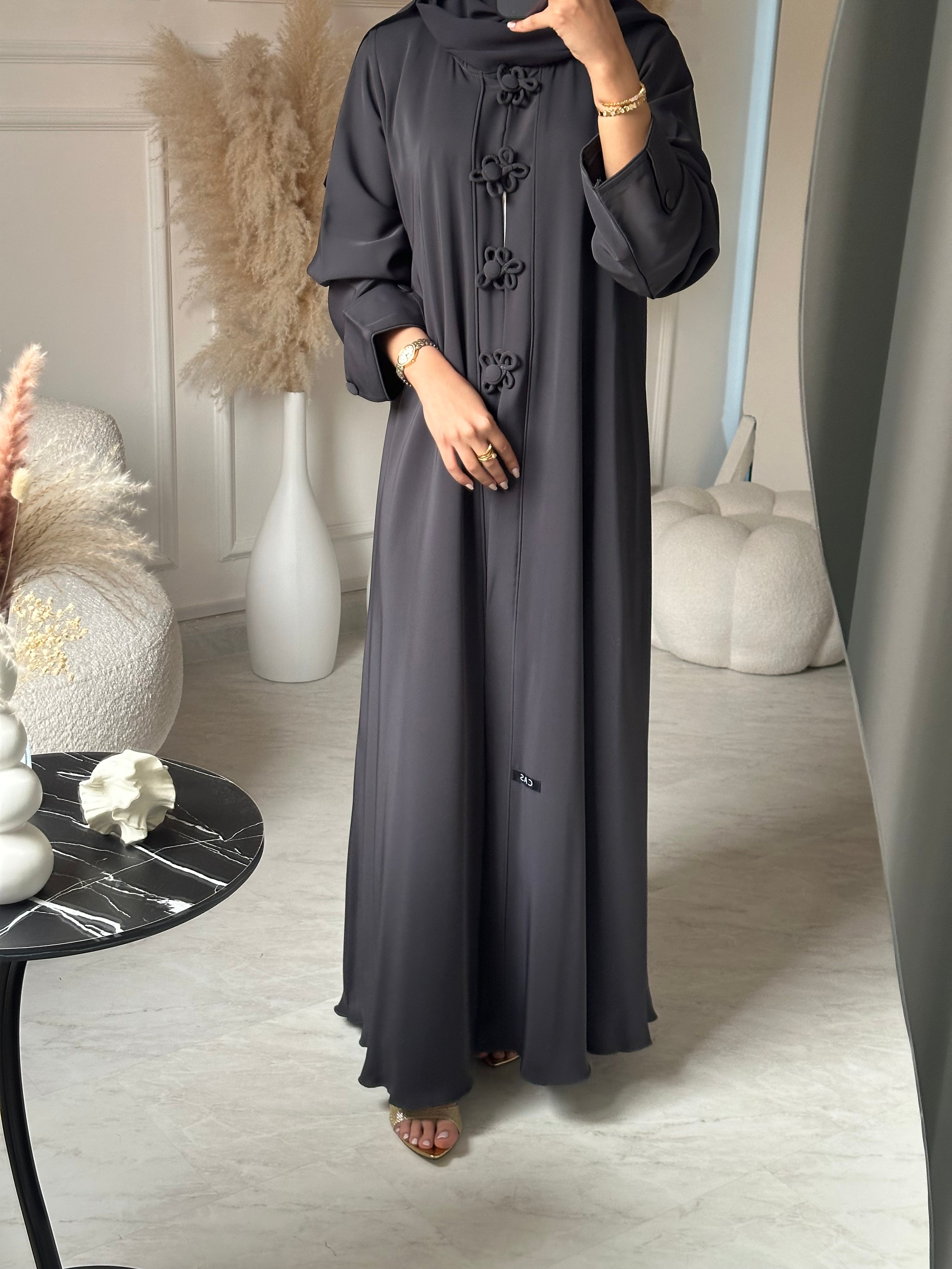 C 0957 Grey Abaya