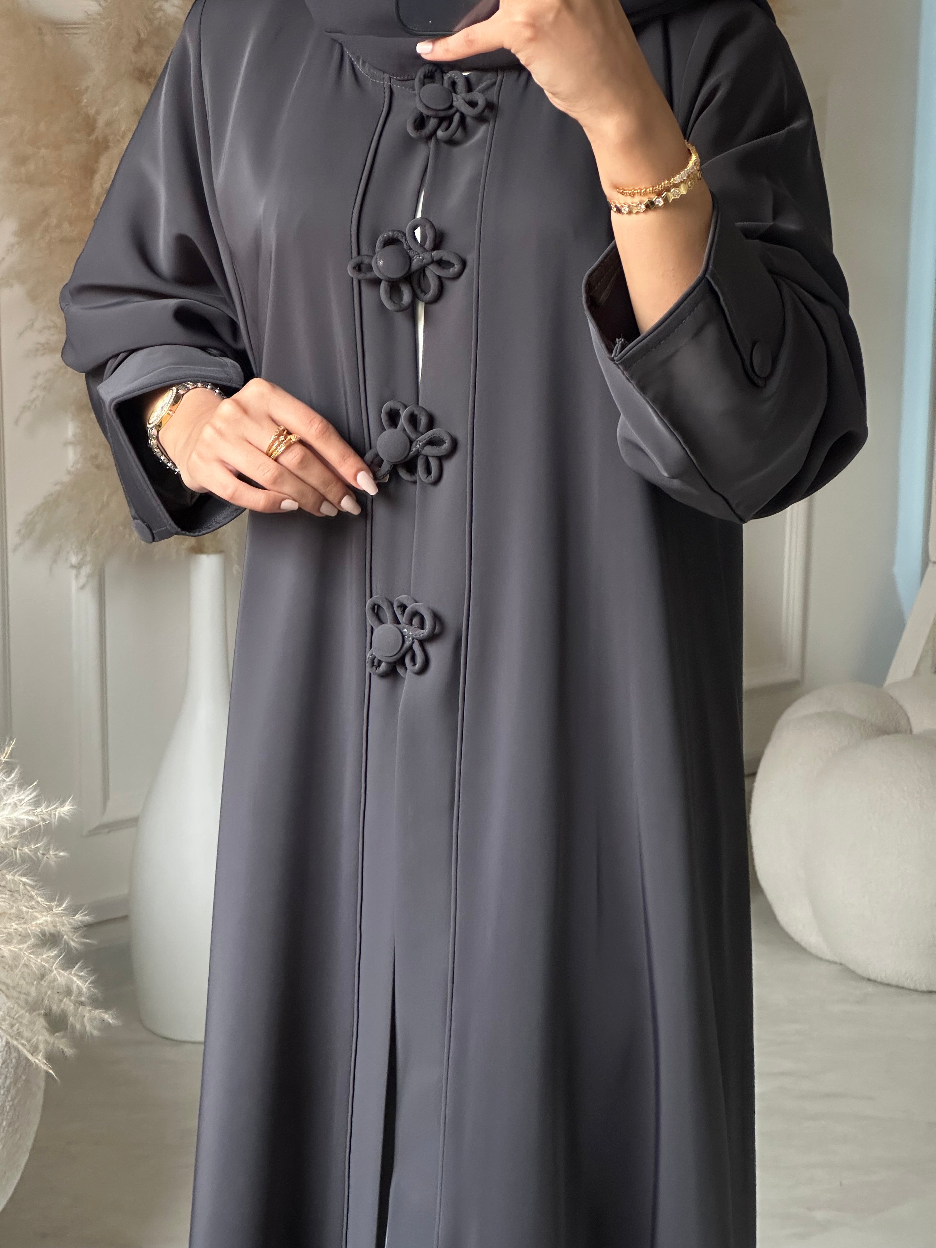 C 0957 Grey Abaya