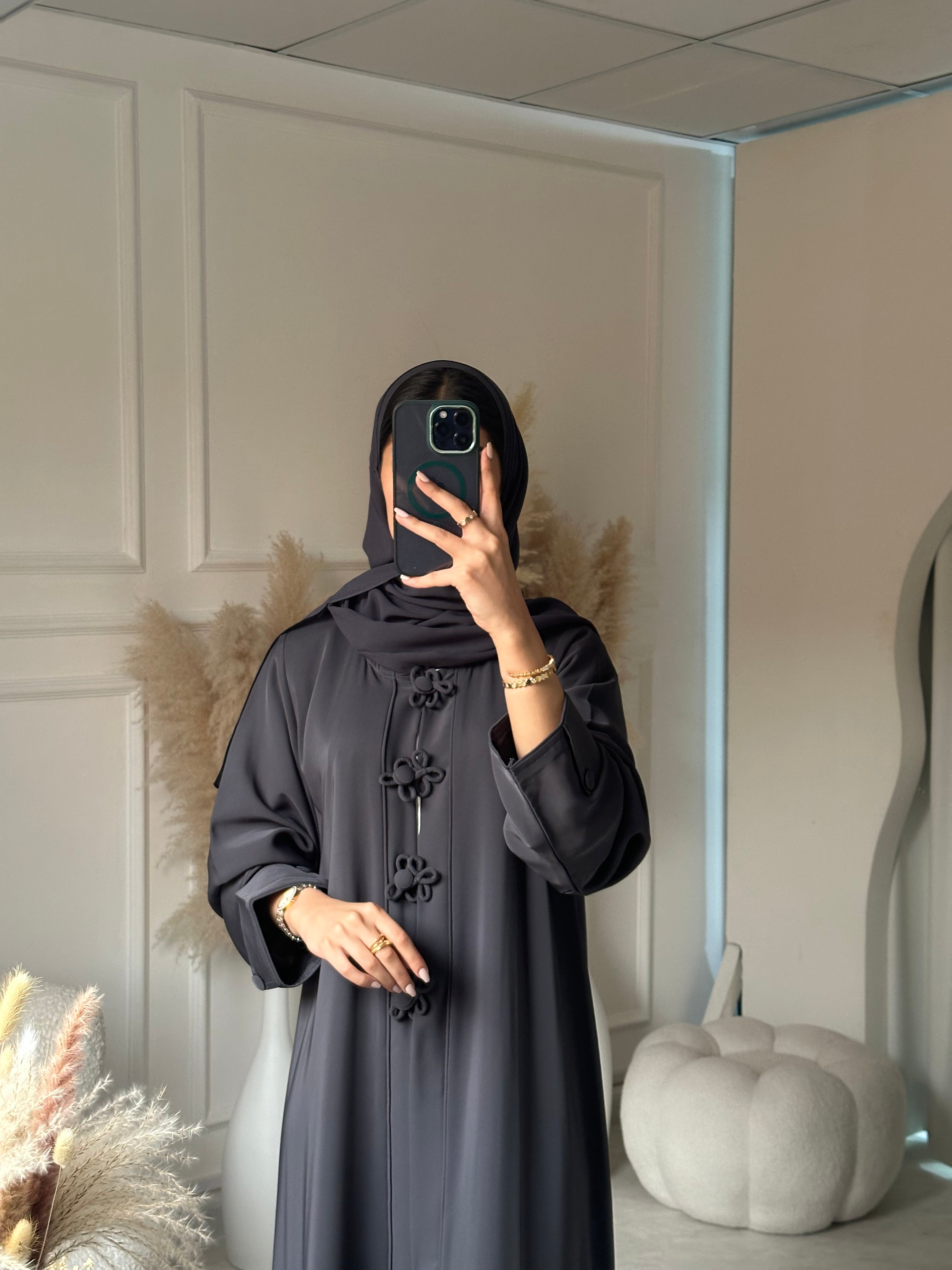 C 0957 Grey Abaya