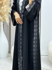 C 0446 Black Classic Lace Abaya