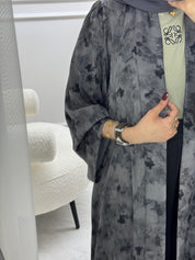 C 1007-01 Grey Printed Abaya