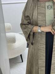 C 1006-05 Beige Printed Abaya