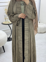C 1006-05 Beige Printed Abaya