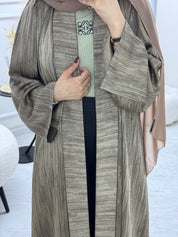 C 1006-05 Beige Printed Abaya