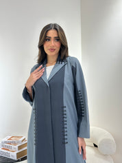 C 0958 Grey Blue Coat Abaya