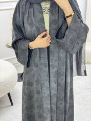 C 1005-01 Grey Printed Abaya