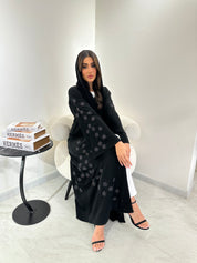 C 0960 Black Beaded Abaya