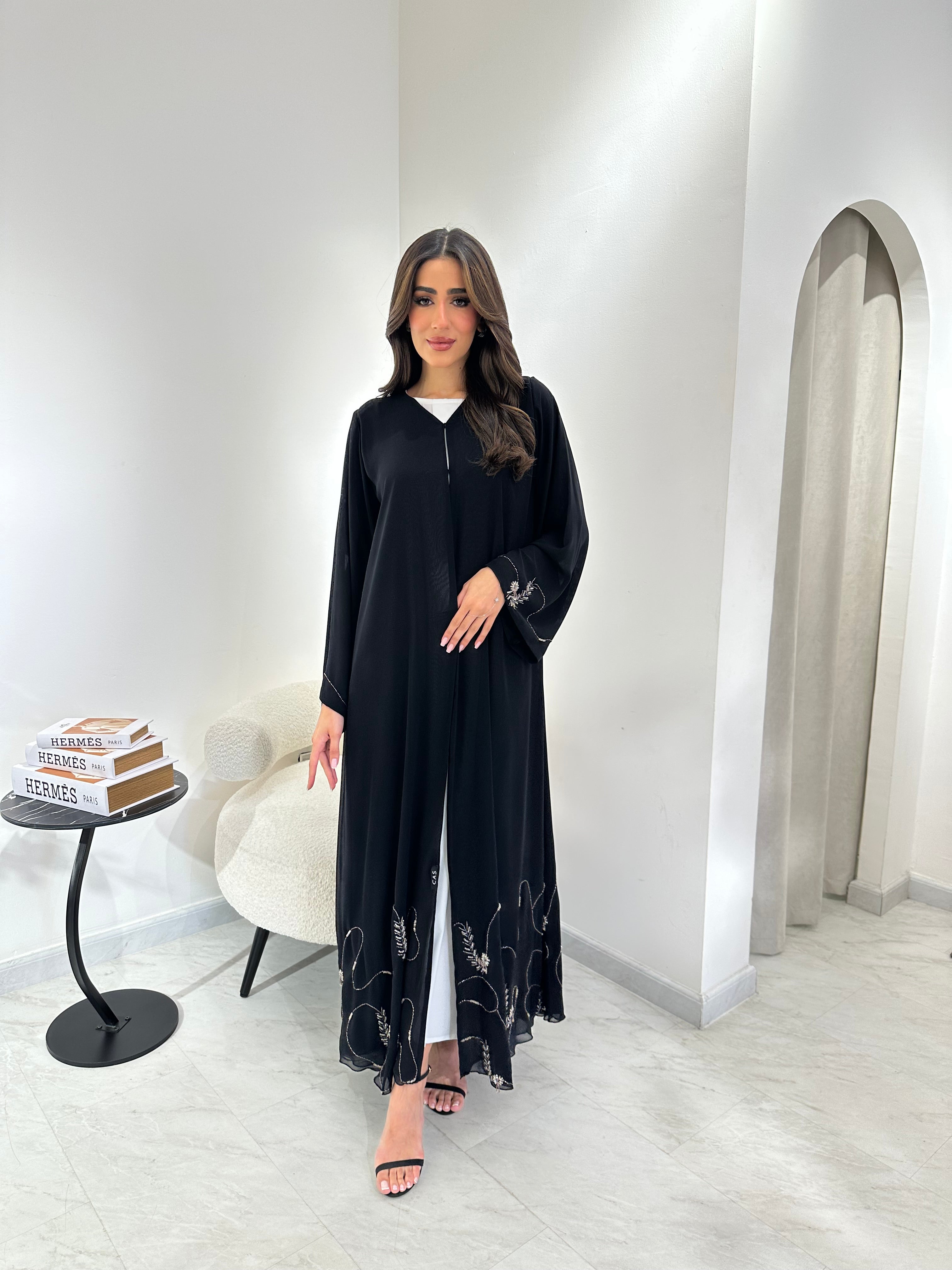 C RTW 0961 Black Beaded Abaya