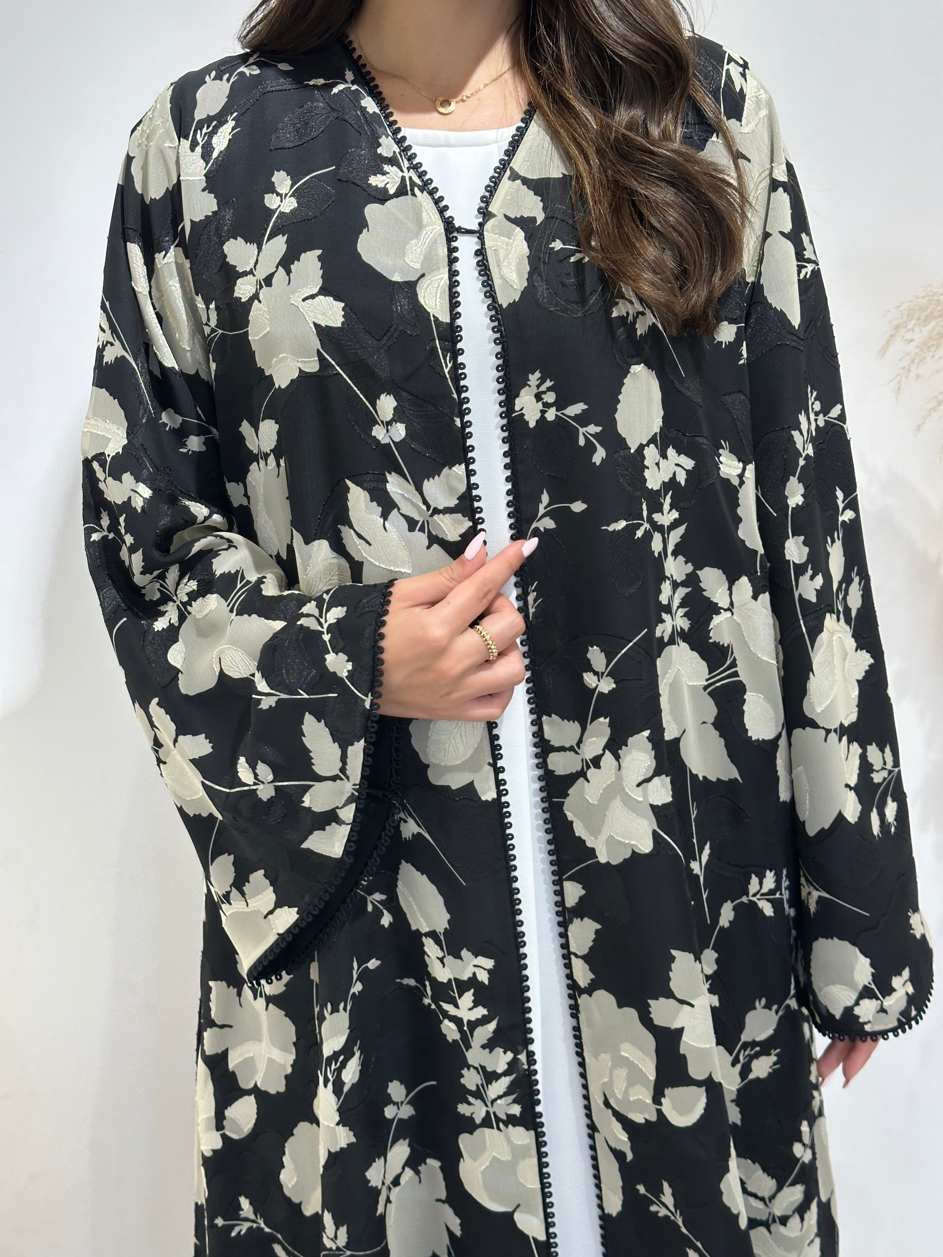 C 1399 Printed Black Abaya