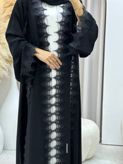 C 0451 Black Classic Lace Abaya