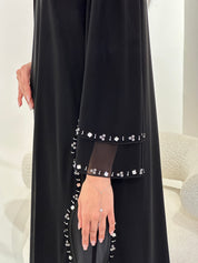 C 0963 Black Beaded Abaya
