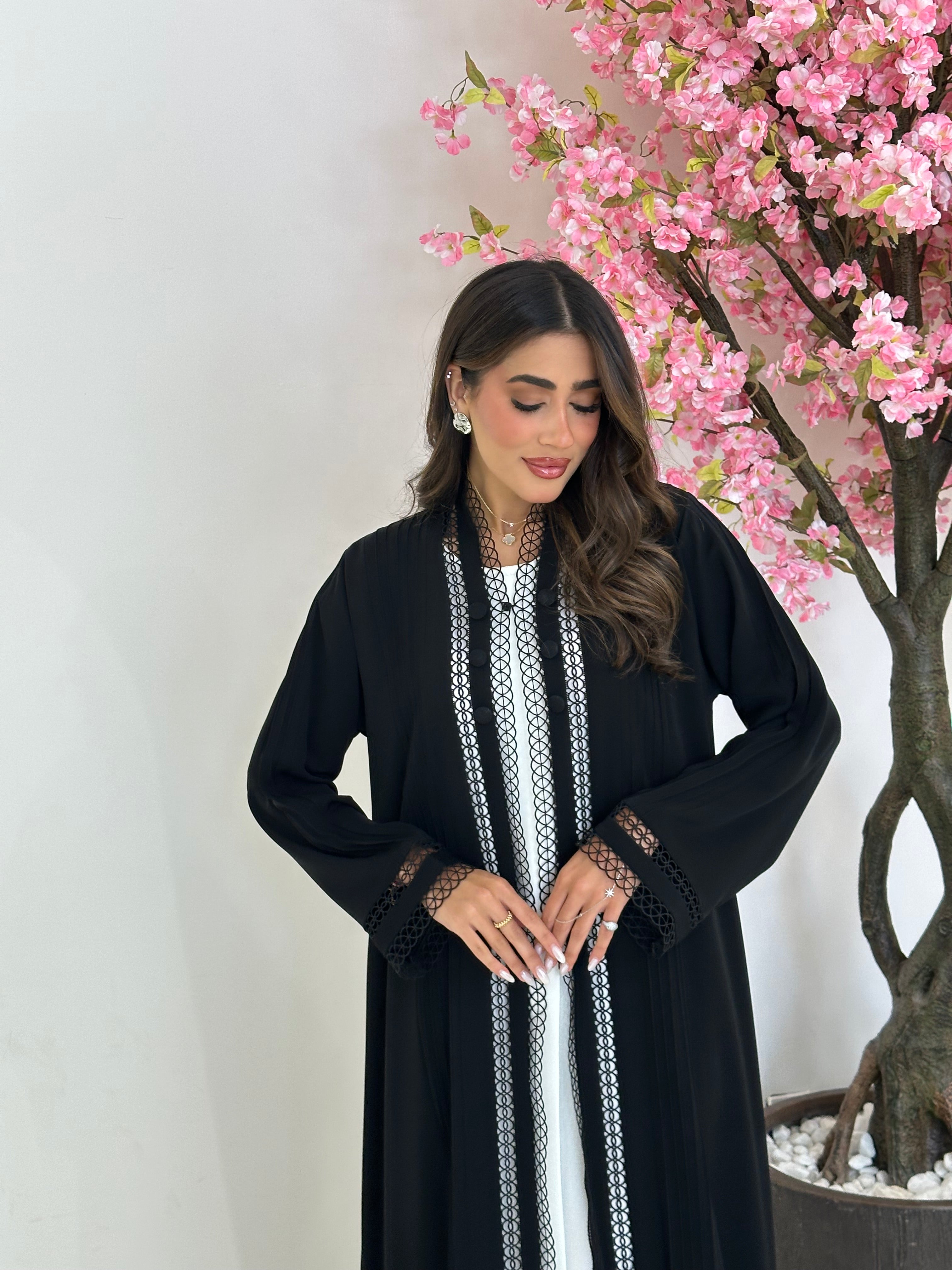 C 1240 Black Lace Abaya