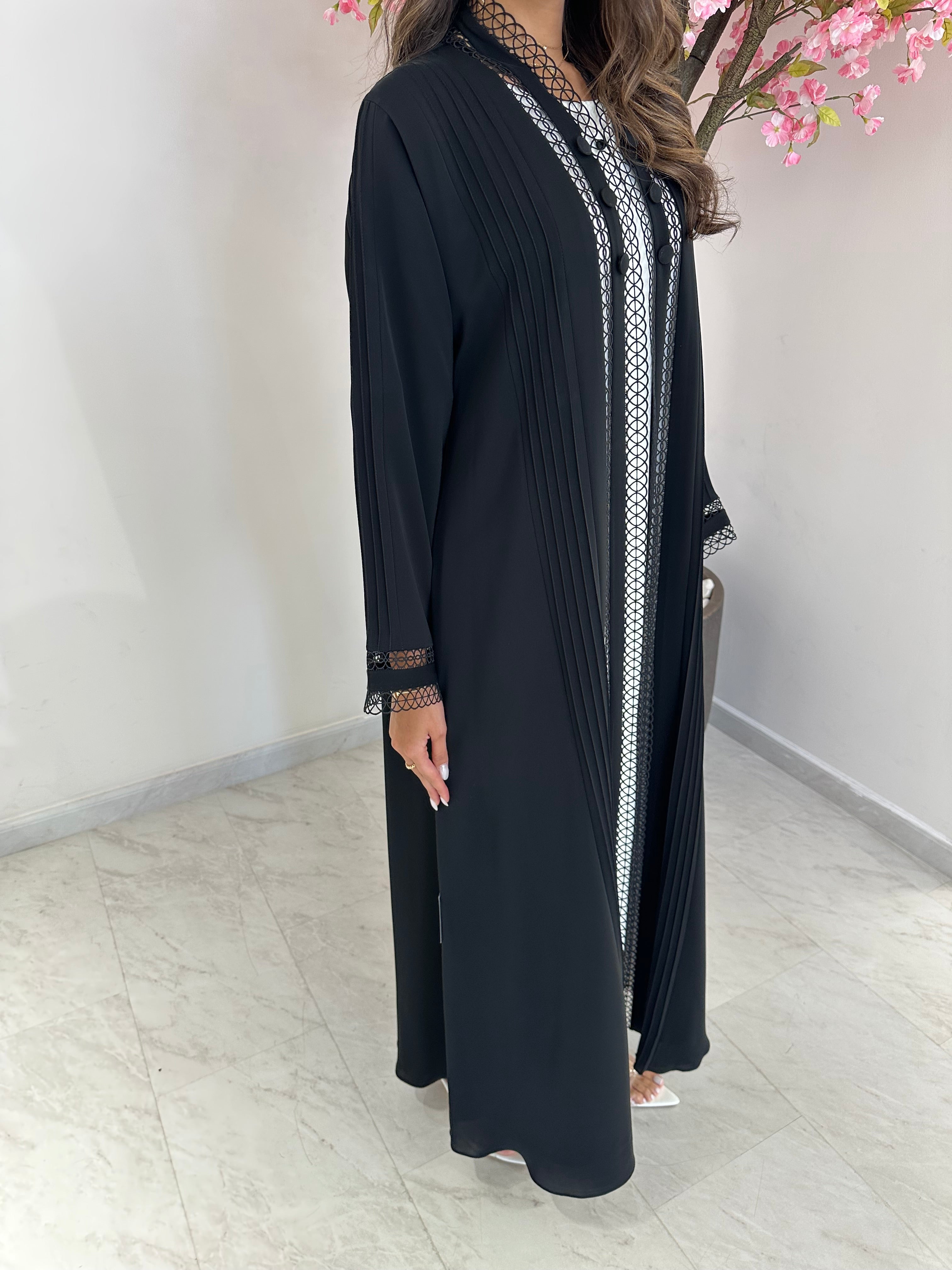 C 1240 Black Lace Abaya