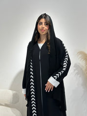 C 1393 Patterned Black Abaya