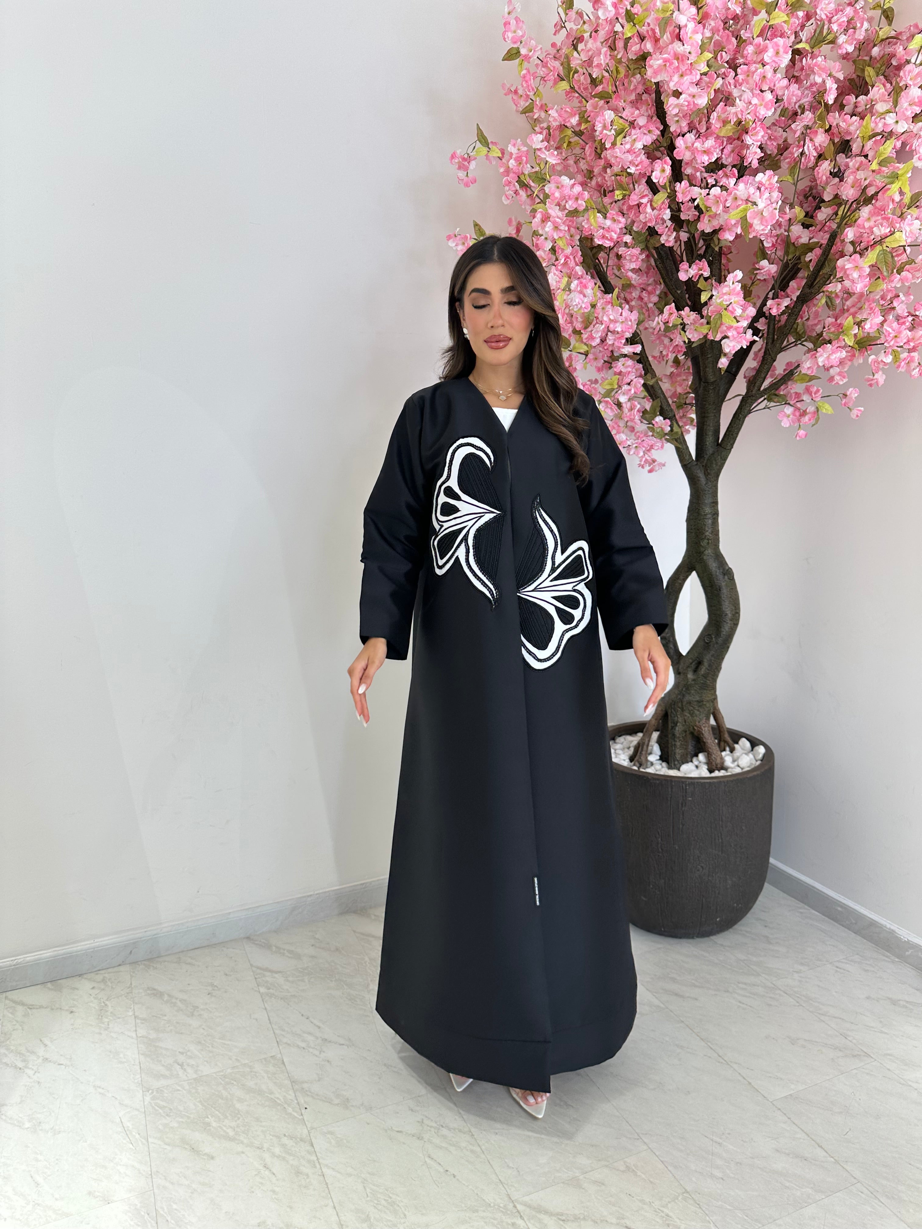 C 1241 Black Beaded Abaya