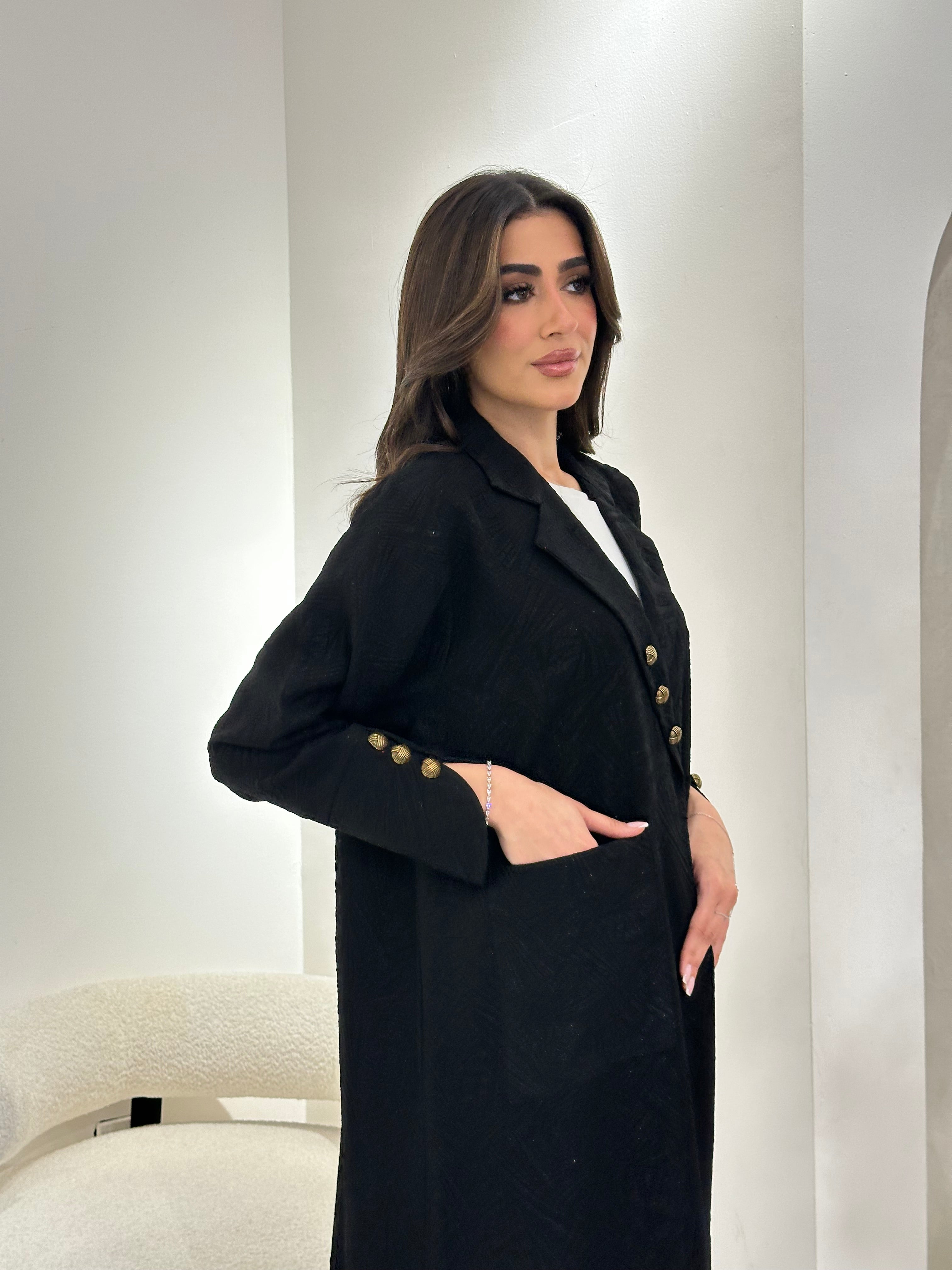 C 0967 Black Coat Abaya