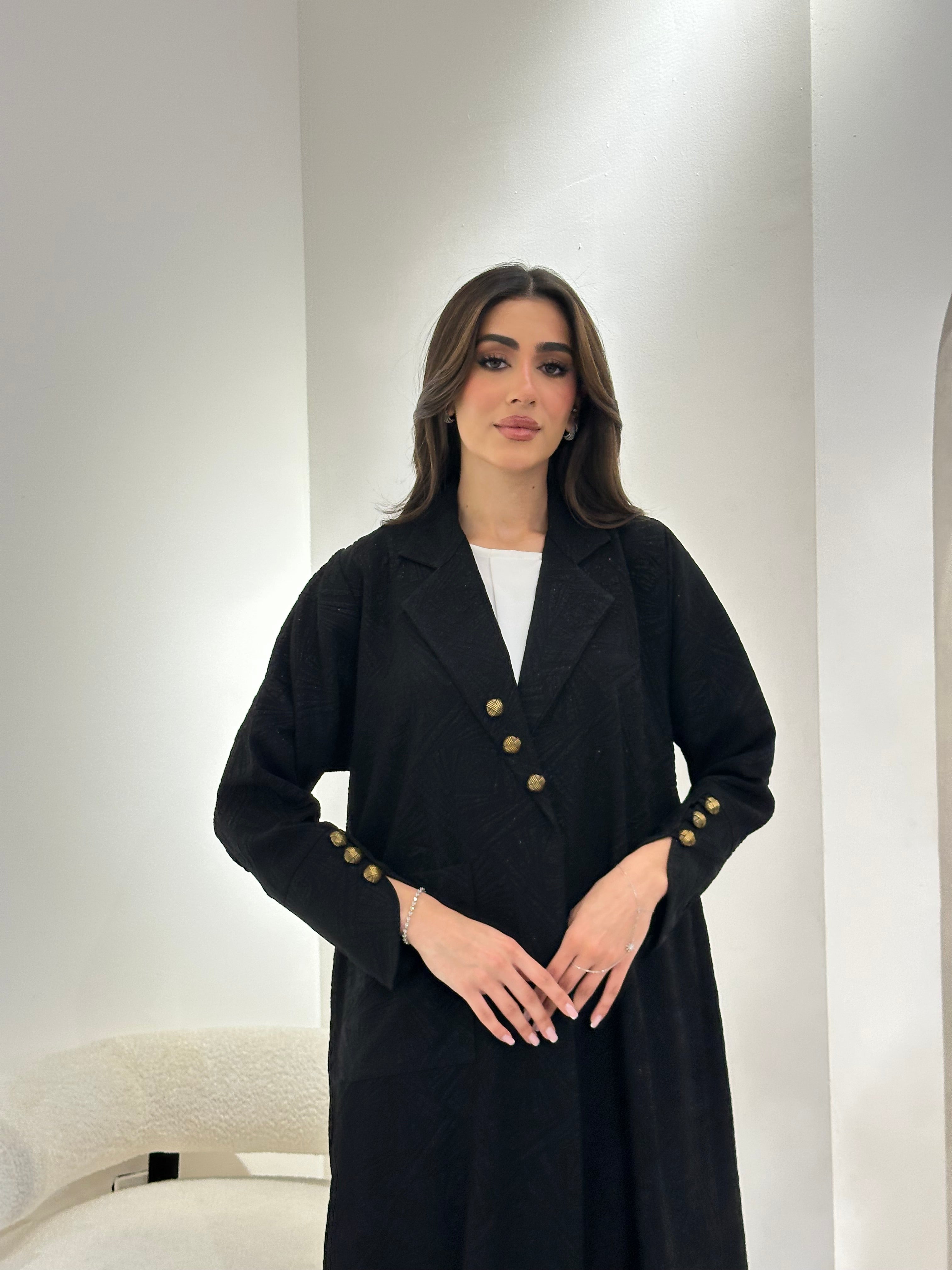 C 0967 Black Coat Abaya