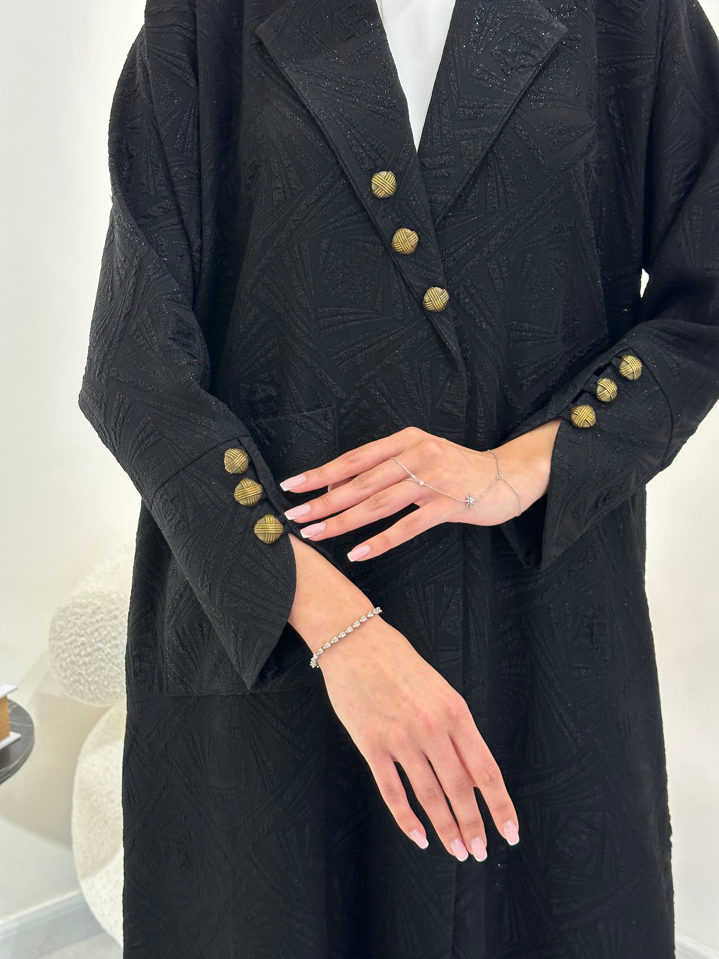 C 0967 Black Coat Abaya