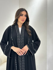 C 0969 Black Embroidered Abaya