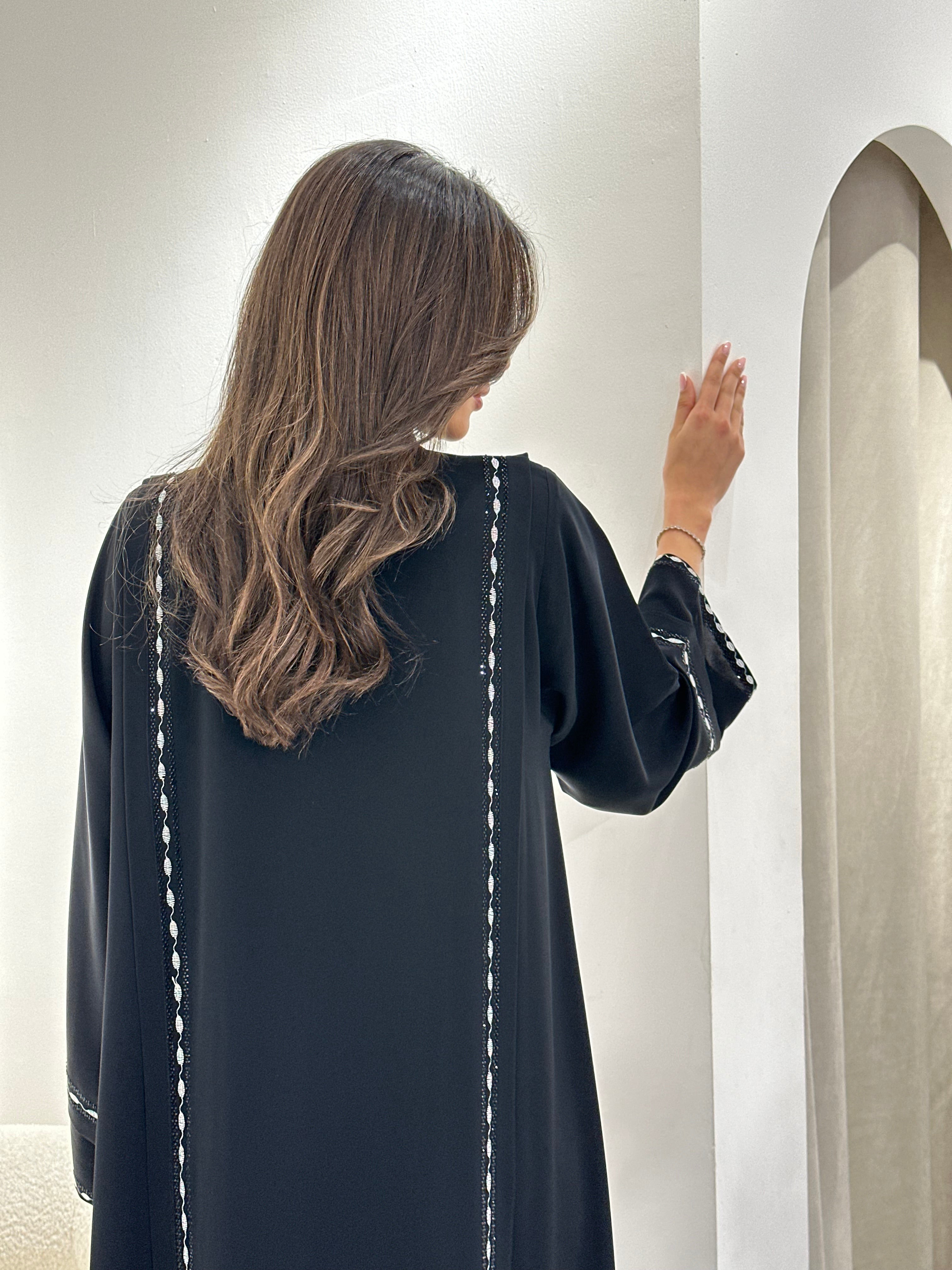 C 0969 Black Embroidered Abaya